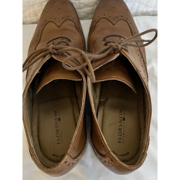 Florsheim Cognac Wingtip Oxford Loafers 11D EUC main image 9